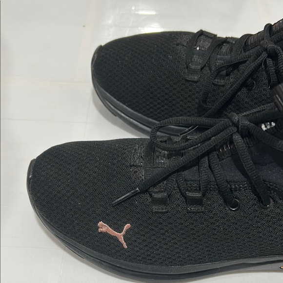 Puma Black Sneakers with Gold Logo women’s size 10 GUC - Picture 12 of 14